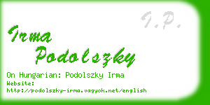 irma podolszky business card